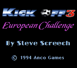 sfc游戏 欧洲足球挑战赛3(欧)(测试版)Kick Off 3 - European Challenge (E) (Beta)