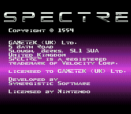 sfc游戏 幽灵大射击(欧)Spectre (E)