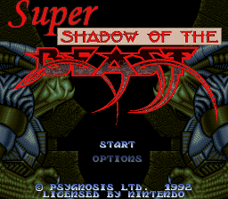 sfc游戏 超级影子战士测试版(美)Super Shadow of the Beast (U) (Beta)