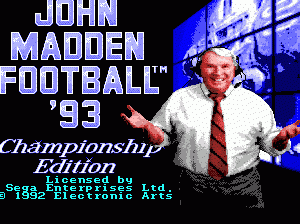 md游戏 约翰麦登橄榄球93-冠军赛(美)John Madden Football '93 - Championship Edition (USA)